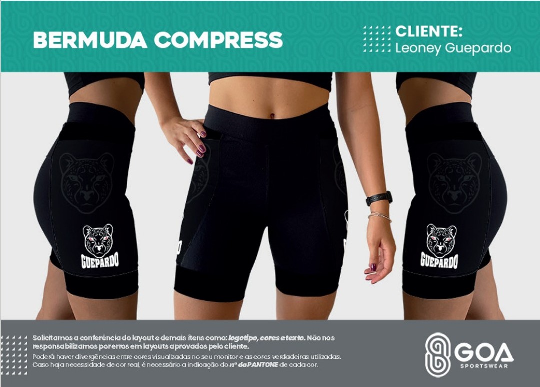 BERMUDA COMPRESS PRETO - FEMININO