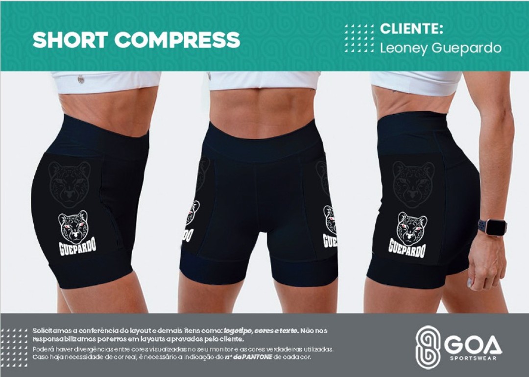 SHORT COMPRESS PRETO - FEMININO