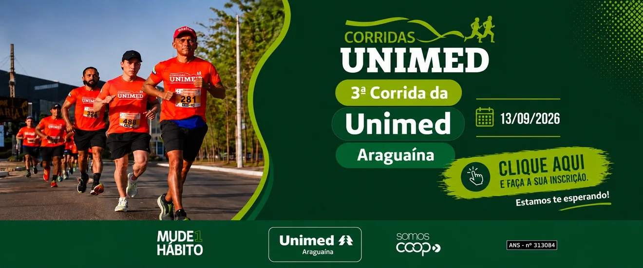 Banner 3º CORRIDA DE RUA DA UNIMED ARAGUAÍNA