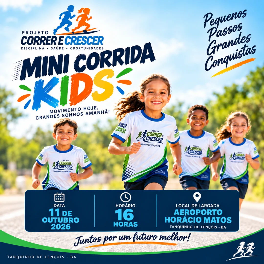 Banner do evento 1ª CORRIDA KIDS – PROJETO CORRER E CRESCER