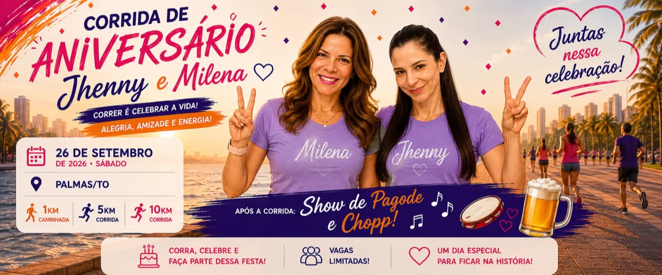 Banner do evento CORRIDA DE ANIVERSARIO JHENNY E MILENA