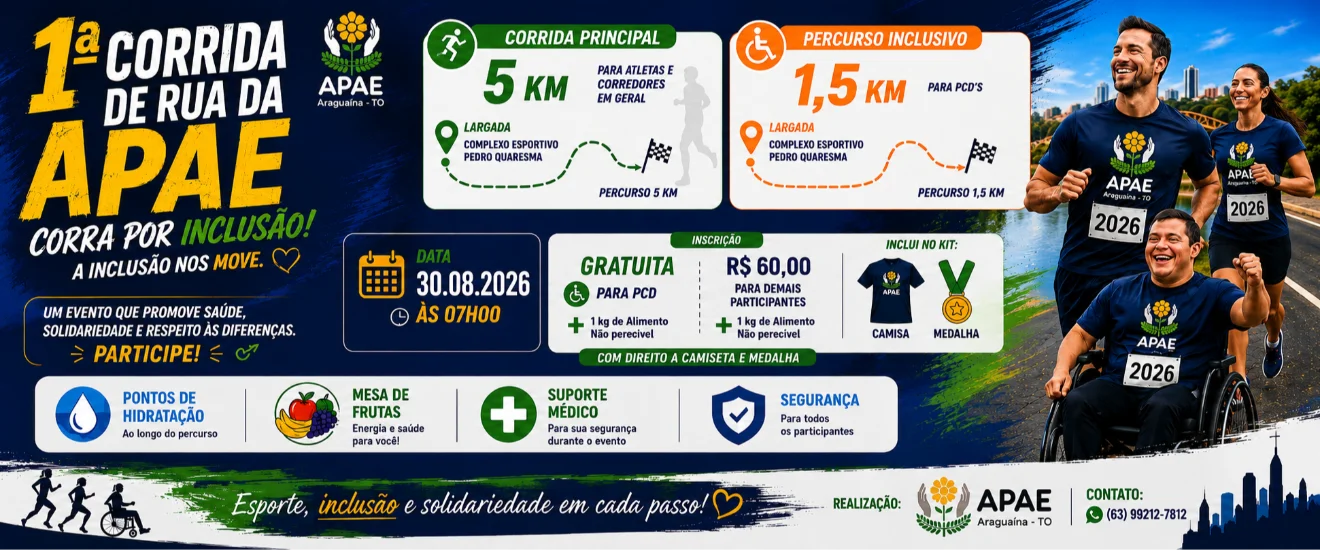 1º CORRIDA DE RUA DA APAE DE ARAGUAÍNA