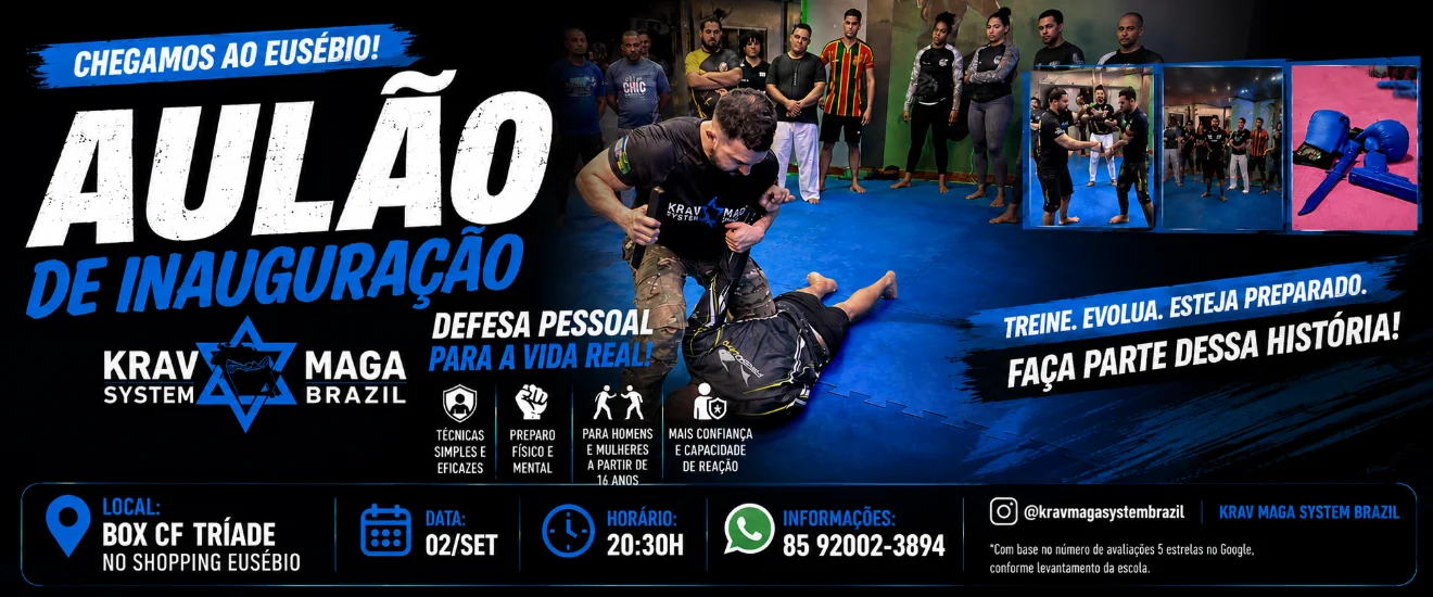 Banner do evento AULÃO INAUGURAL KRAV MAGA SYSTEM BRAZIL