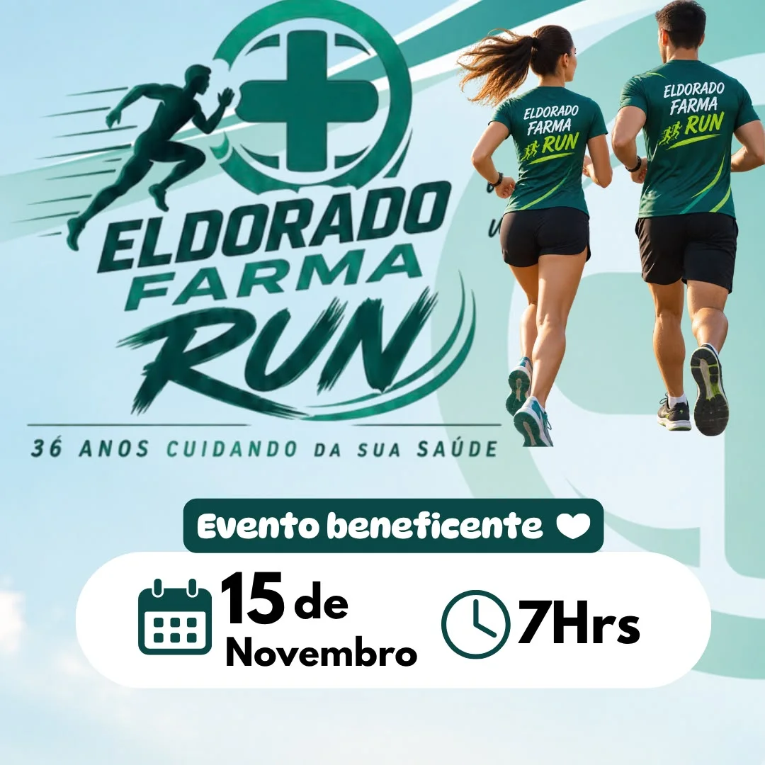 Banner do evento 1ª CORRIDA ELDORADO FARMA RUN