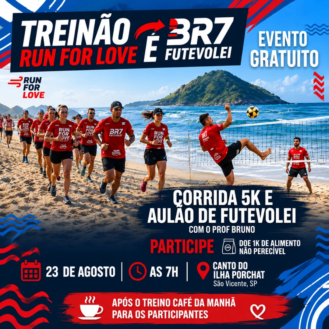 Banner do evento TREINO SOLIDÁRIO RUN FOR LOVE