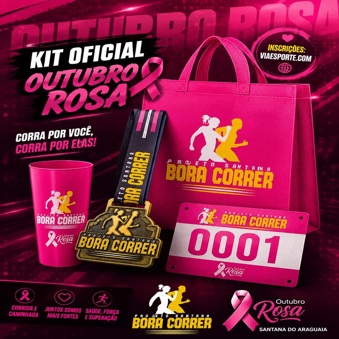 Banner do evento 1º CORRIDA OUTUBRO ROSA DO PROJETO SANTANA BORA CORRER