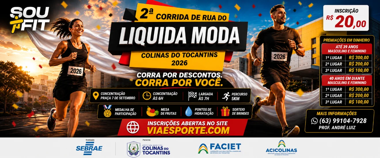 Banner 2ª CORRIDA DE RUA DO LIQUIDA MODA