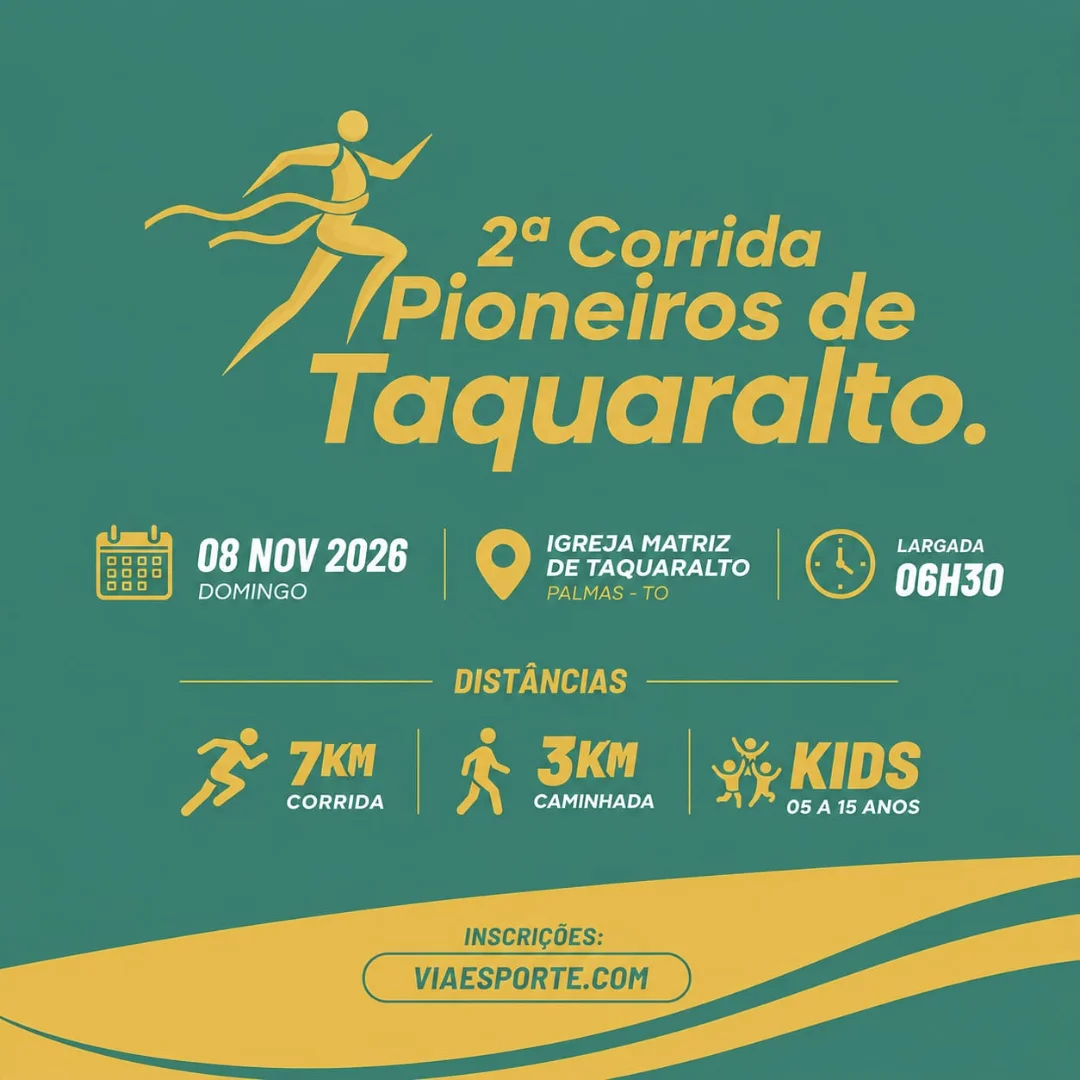 Banner do evento 2ª CORRIDA PIONEIROS DE TAQUARALTO