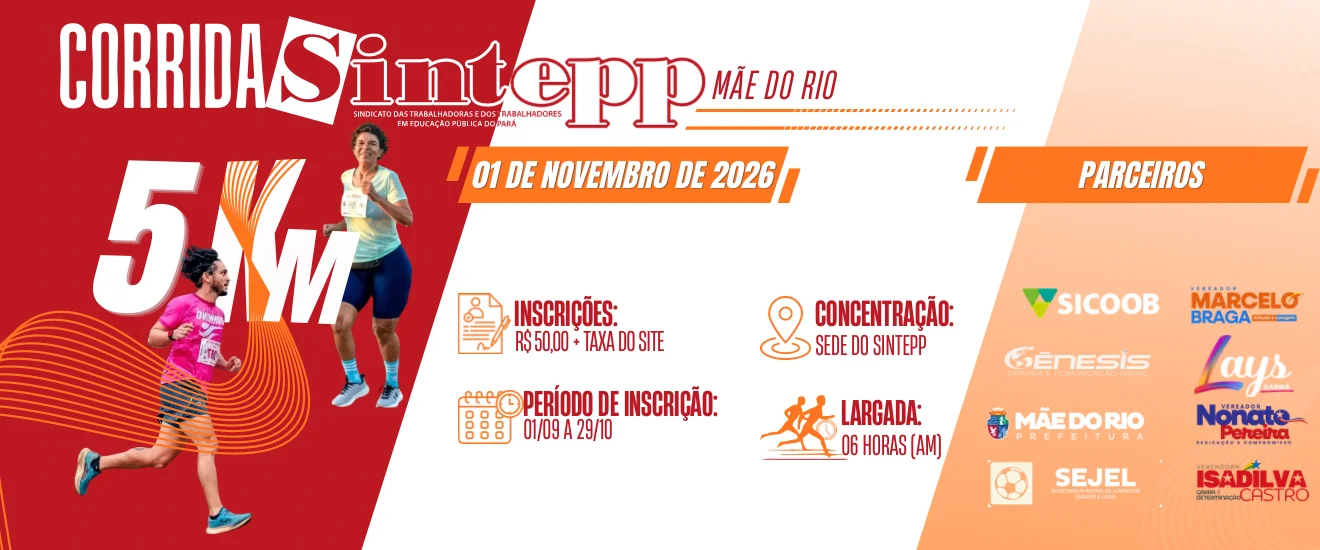Banner do evento CORRIDA SINTEPP 2026
