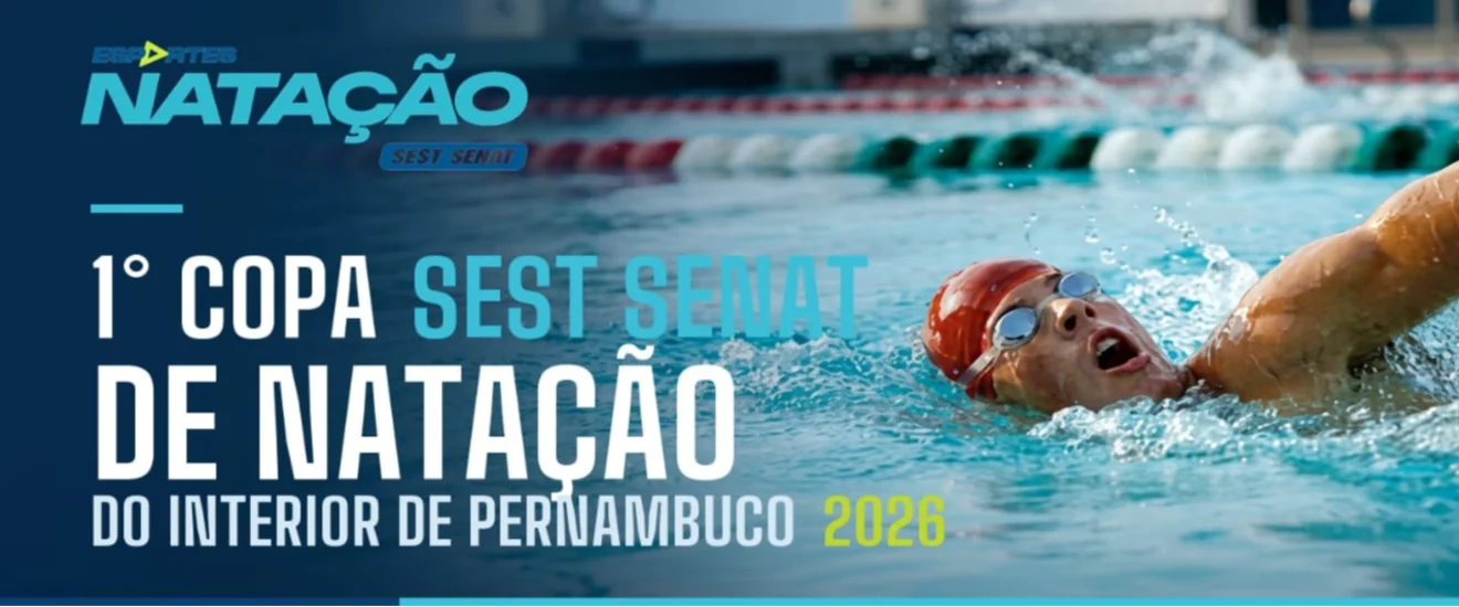 Banner do evento I COPA SEST SENAT DE NATAÇÃO DO INTERIOR DE PERNAMBUCO