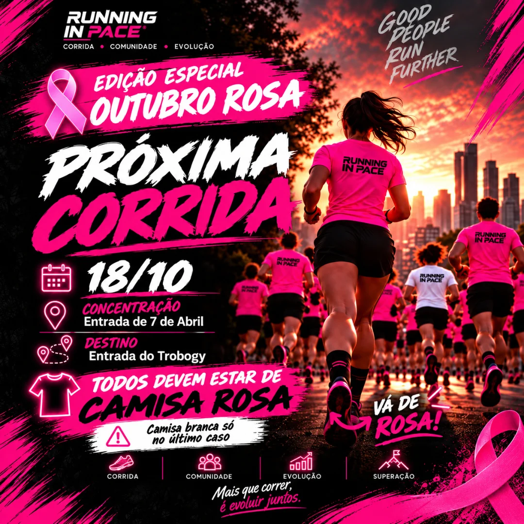 Banner do evento RUNNING IN PACE – EDIÇÃO ESPECIAL OUTUBRO ROSA