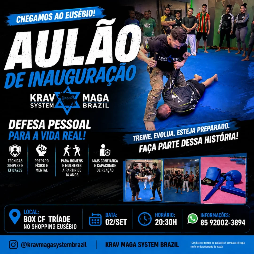 Banner do evento AULÃO INAUGURAL KRAV MAGA SYSTEM BRAZIL