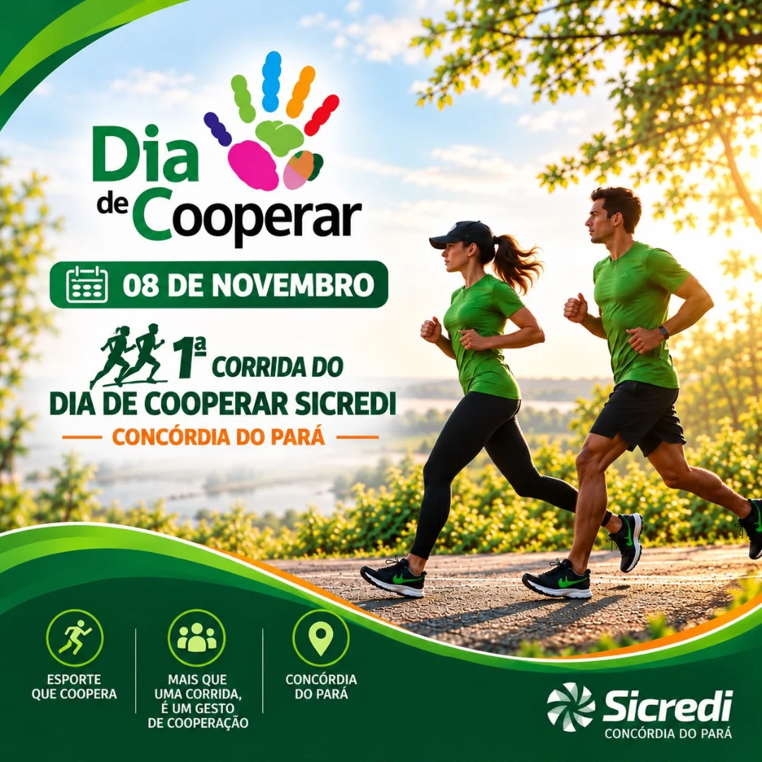 Banner do evento 1ª CORRIDA DO DIA DE COOPERAR – SICREDI