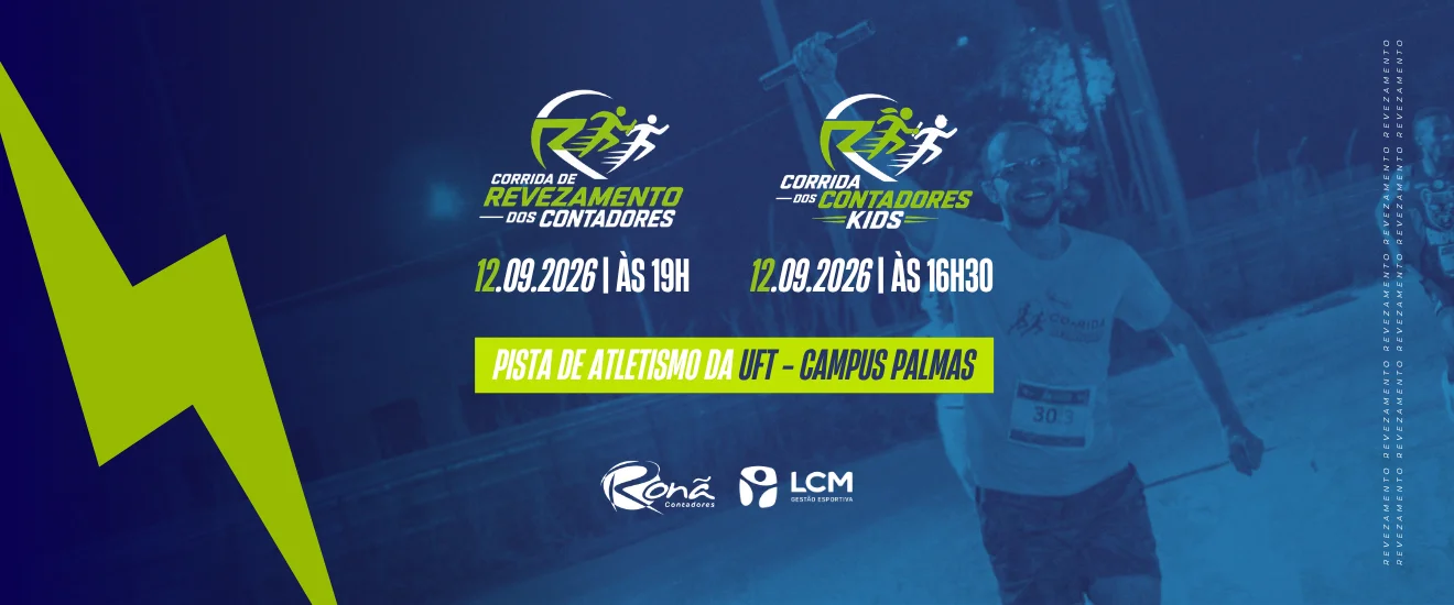 Banner CORRIDA DE REVEZAMENTO DOS CONTADORES 2026