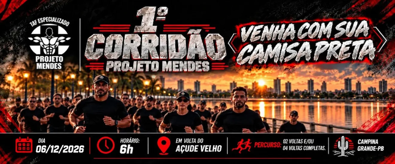 Banner do evento 1° CORRIDÃO PROJETO MENDES