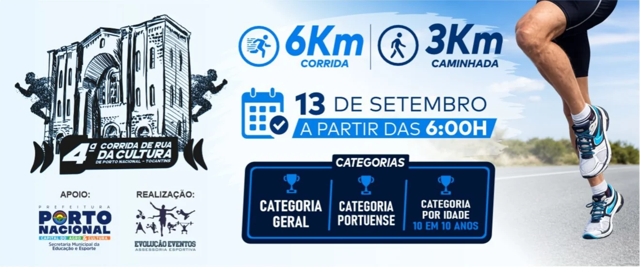 Banner 4ª CORRIDA DA CULTURA DE PORTO NACIONAL-TO